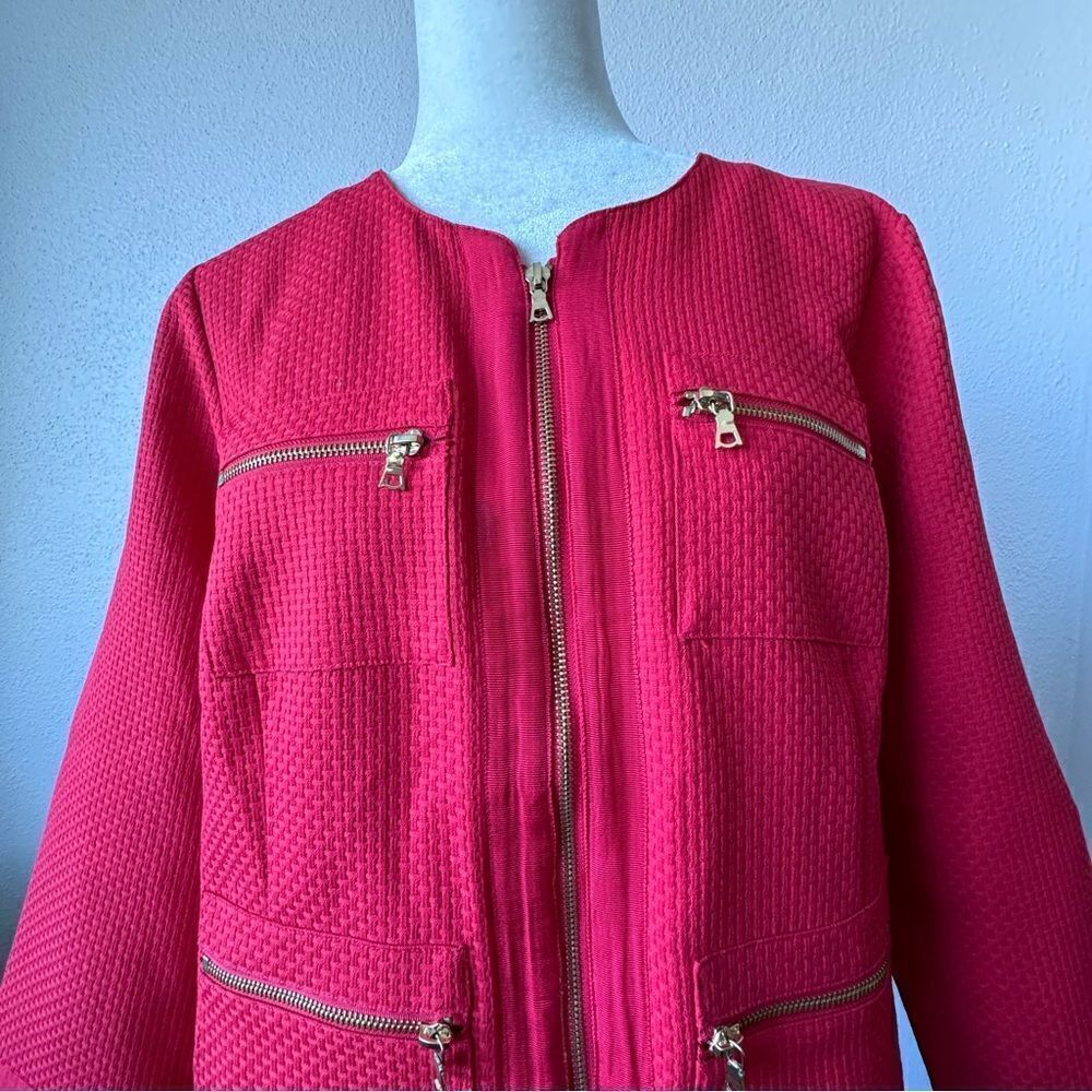 Suit Blazer Hot Pink Zip Up QVC Barbiecore Jacket - Picture 5 of 13